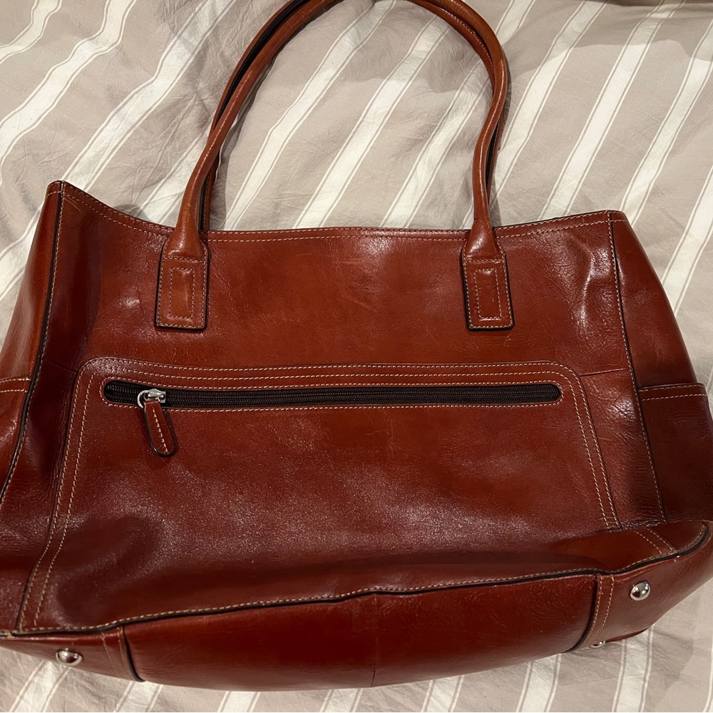 Fossil Brown Leather Tote